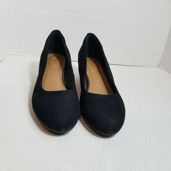 CLARKS ARTISAN WOMEN'S BLACK WEDGES SIZE 8.5 - Picture 6 of 15